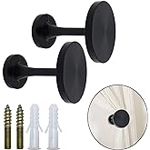 Shonmogar Curtain Tiebacks 2 Pack Curtain Holdbacks Zinc Alloy Curtain Tiebacks Wall Mounted with Screws, Decorative Curtain Holders for Drapes Stylish Black Curtain Tieback Hooks for Home Office
