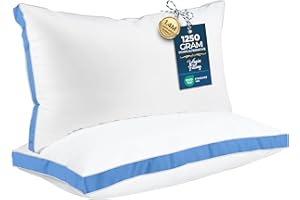 Utopia Bedding Bed Pillows for Sleeping King Size (Blue), Set of 2, Cooling Hotel Quality, Gusseted Pillow for Back, Stomach 