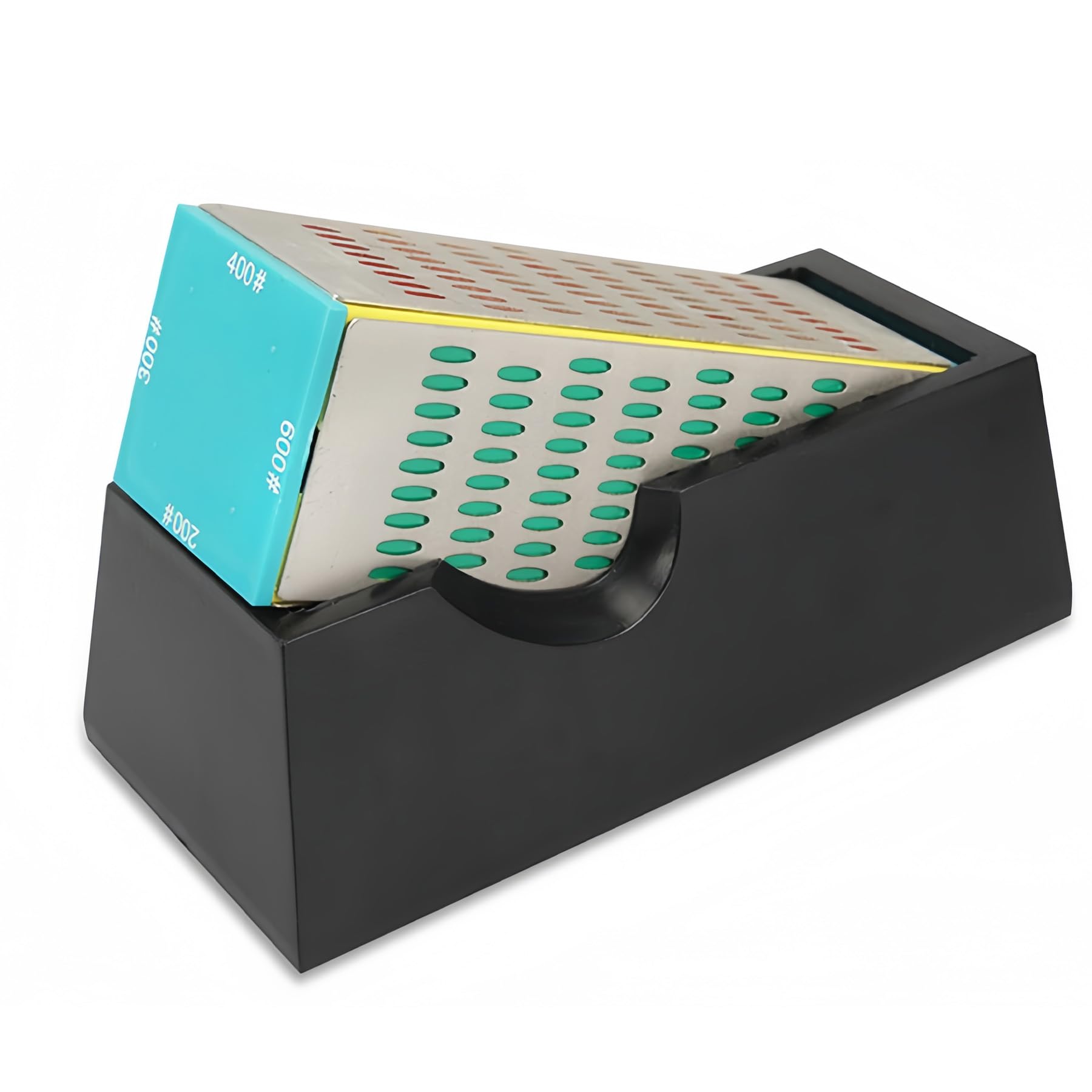 LEPEVNEY 4-Sided Diamond Sharpening Stone (200#/300#/400#/600#) for All Blade Types