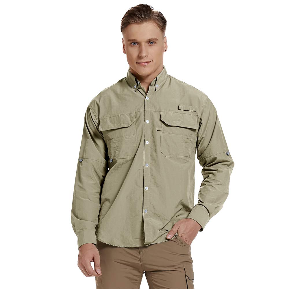 Men S Long Sleeve Fishing Shirts Sun Protection Breathable Quick Dry Casual For Work Travel Hiking M5023 Army Green S Clothing Cjp Org In