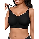 Sleep Bras for Women S/M, Wireless Seamless V-Neck Comfortable Sleeping Bralette, Sleep Lounging Bra with No Pads