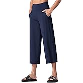 THE GYM PEOPLE Womens' Yoga Pants with Pockets and Tummy Control High Waist in Flare Crop