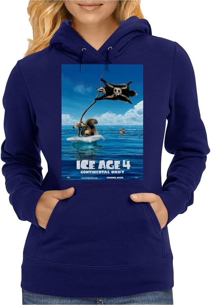 Ice Age Continental Drifts Womens Hoodie Navy / XXLarge Amazon.ca