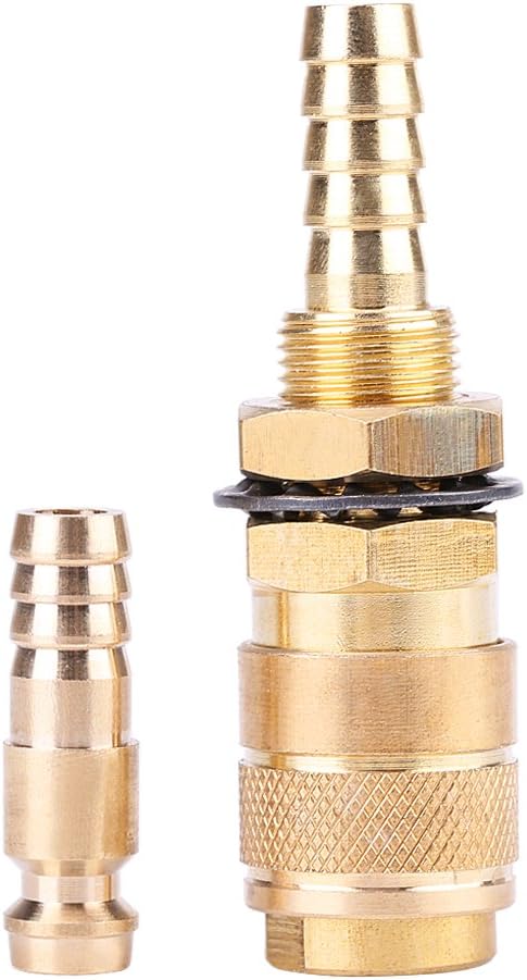Water Cooled Gas Adapter Quick Connector Fitting for MIG TIG Welder Torch (Brass), Gold, M8