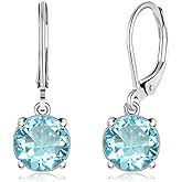 CiNily Leverback Dangle Earrings Created Crystal Drop Earrings Gold Plated Jewelry Gift for Women Girls 8mm