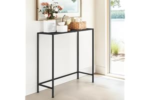 Vrisa Entryway Table Small Console Table 31.5" Narrow Sofa Table Black Couch Table with Metal Frame Entrance Side Table for Hallway, Bedroom, Corridor, Living Room