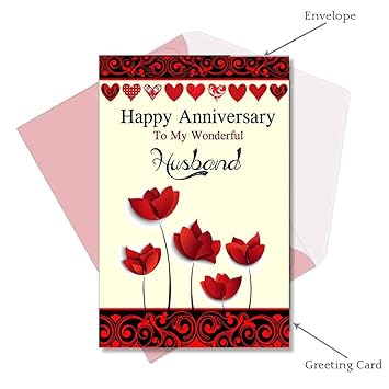 Alwaysgift Happy Anniversary To My Wonderful HUSBand Greeting Card:  Amazon.in: Office Products