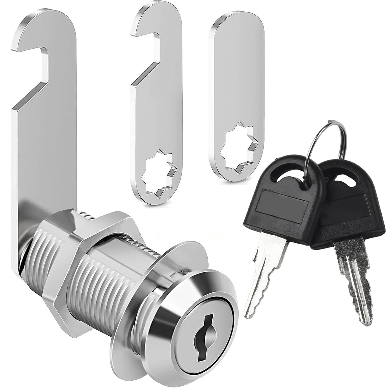 Litensh Security Mailbox Lock with Different Keys, Letter Post Box Locks, Cabinet Drawer Cam Cupboard Toolbox Door Furniture Locker Lock Come with 2 Different Plates, 40 MM — image 1