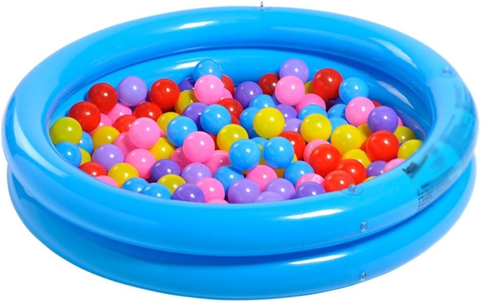 Baby inflatable swimming pool round soft plastic child tub two colors ( Color : Blue , Size : Foot pump )