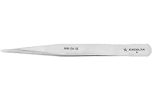 Excelta - MM-SA-SE - Tweezers - Strong Fine Point - Straight - One Star - Anti-Mag. SS, 0.06" Height, 0.41299999999999998" Wide, 5" Length