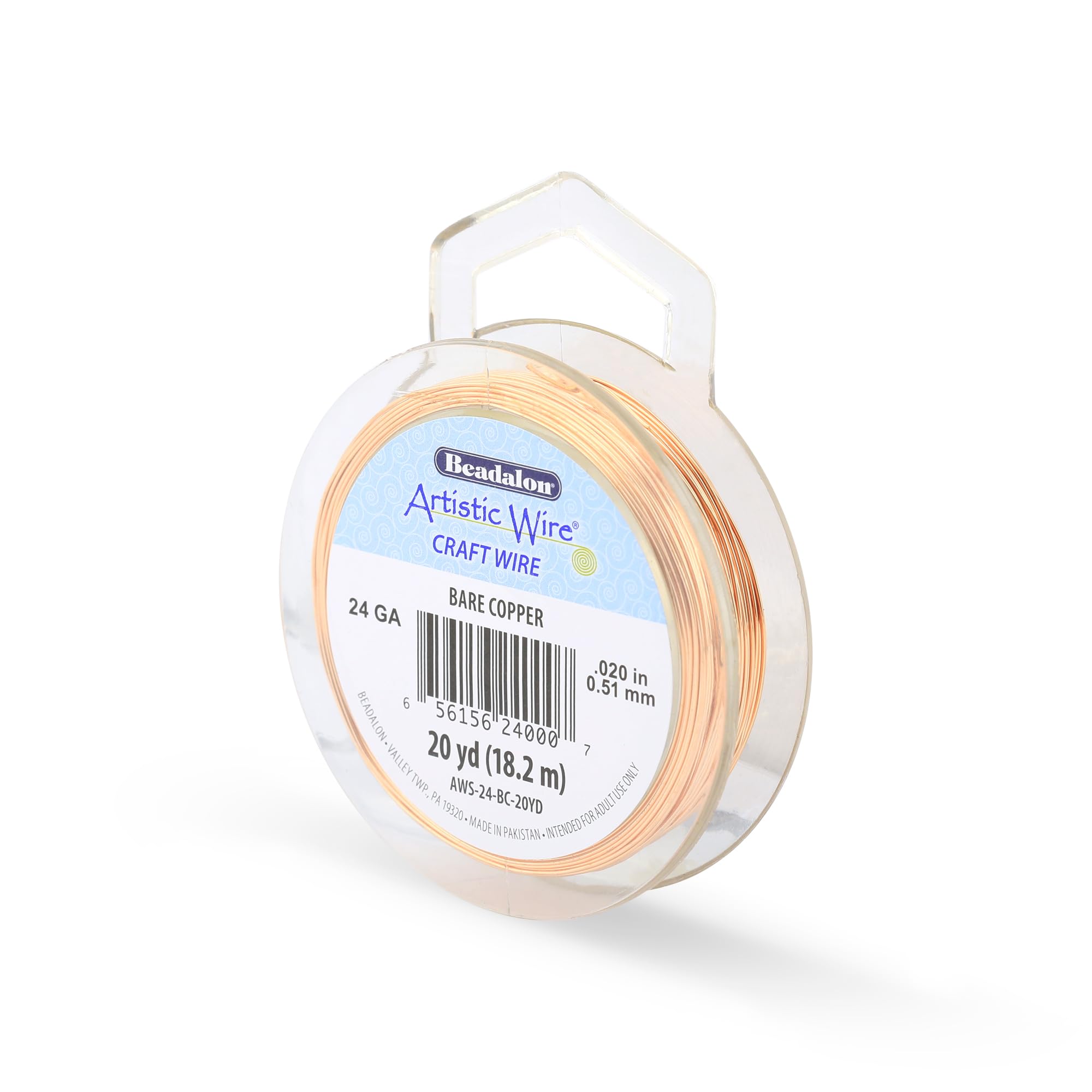 Beadalon 20-Yards Artistic 24-Gauge Bare Wire, Copper