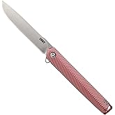 CRKT Stylus Everyday Carry Folding Knife with Liner Lock, Maroon, K820BXP | 3.18" Drop Point Blade, 12C27 Steel for Edge Retention, Lightweight Aluminum Handle, Smooth IKBS Pivot, One-Hand Assisted