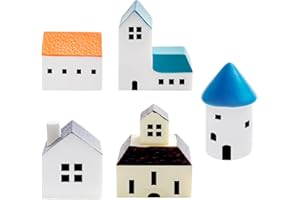X Hot Popcorn 5PCS Mini Resin Houses Miniature Houses Resin House Model Micro Landscape Adornment for Fairy Garden Decoration
