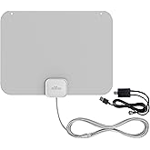 Mohu Leaf Amplified – Ultra-Thin Indoor TV Antenna, 60-Mile Range, Jolt Switch Amp, UHF VHF, Multi-Directional, 4K UHD, NEXTG