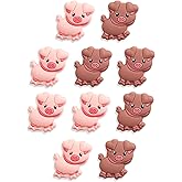 10PCS Pig Silicone Beads, Pink Pig Silicone Focal Bead, Animal Beads for Keychain Making, Colorful Loose Beads Bulk for Pens DIY Handmade Crafts Necklace Bracelet Lanyard