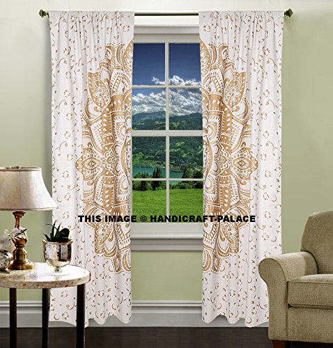 Window Curtain Indian Drape handmade Curtain Panel Window Treatments,100% Pure Cotton Door Hangings by Window Curtain Indian Drape handmade Curtain Panel Window Treatments,100% Pure Cotton Door Hangings by