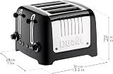 Dualit 4 Slice Lite Toaster 36mm Slots Bagel Defrost High Gloss Black view 8
