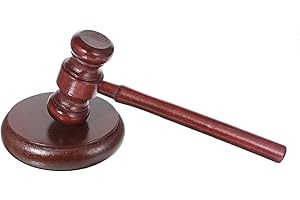 SKRFREN Gavel and Sound Block Set for Lawyers, Handmade Wooden Gavel and Block Set Handcrafted Wood Hammer Court Wooden Judge Hammer Gavels Sound Blocks for Lawyer Judge Auction Sale Meetings Student and Gift