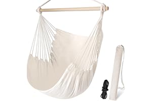 Chihee Hammock Chair Swing Chair Max 330 lbs Large Hanging Seat Patio Lawn Hanging Chair Relax Cotton Weave for Superior Comf