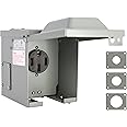 PEAKTOW RV/EV Weatherproof Outdoor 50 Amp 125/250 Volt Electrical NEMA 14-50R Power Outlet Box, Receptacle Panel, ETL Listed