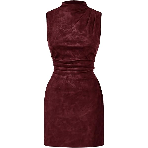 Amazon.com: 5665 Womens Black Leather Dress Sexy Long Sleeve Slim Elegant  Holiday Christmas Party Dresses in Evening : Clothing, Shoes & Jewelry