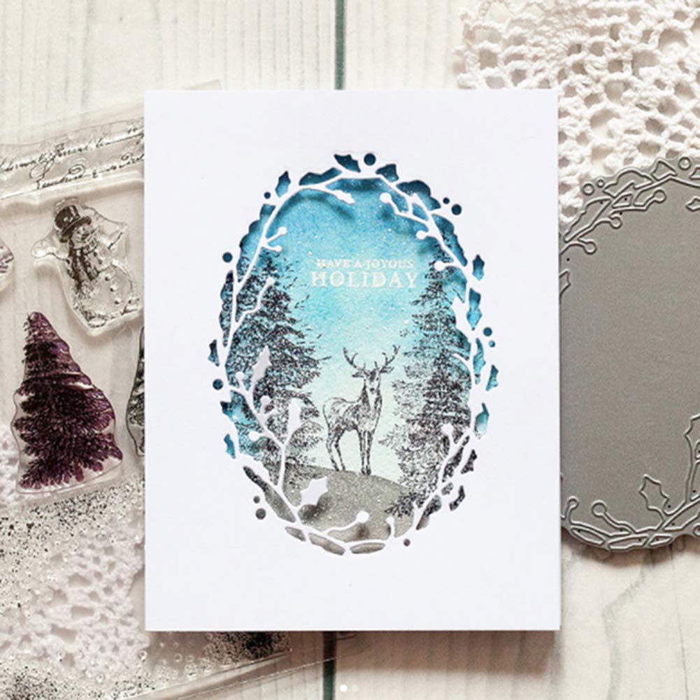 Gemini_mall® Vine Frame Ring Metal Cutting Dies DIY Scrapbooking Embossing Paper Cards Photo Craft for Greeting/Invitation Cards Decoration
