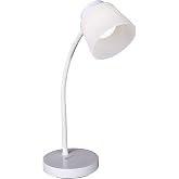 OttLite Clarify LED Desk Lamp, White | ClearSun LEDs Reduce Eyestrain | 4 Brightness Settings | Adjustable Flexible Neck