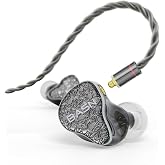BASN Bmaster5 1DD+4BA Hybrid in Ear Monitor Headphones,MMCX IEM Earphones | 5-Driver Wired IEM Earbud with Bouncy Bass,Noise Isolation,2 Detachable Cables,Secure in-Ear Fit for Musician Drummer(Black)