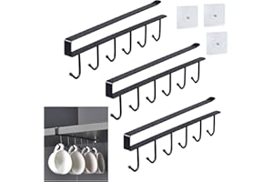 3pcs Mug Holder,Coffee Cup Holder for Kitchen,Kitchen Utensil Storage Hook,Fit for 1 Inch Thickness Shelf or Less.Upgrade (Na