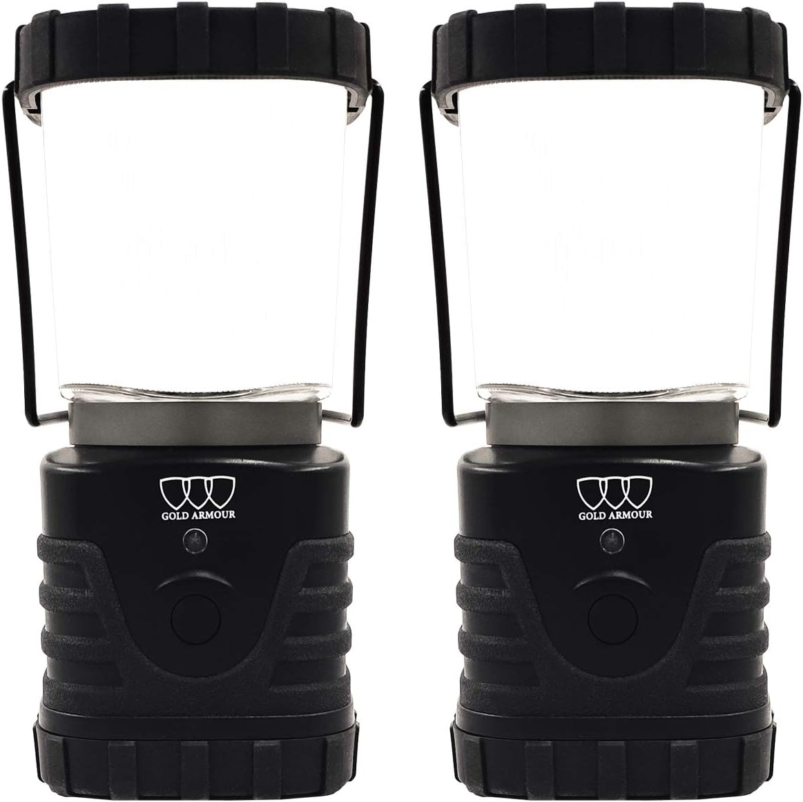 Gold Armour LED Lantern, 1000 Lumens and 25 Hours Usage Camping Light, Survival Kit Gear for Emergency, Hurricane, Power Outage, Camping, 2 Pack