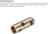 sourcing map Sleeve Bearings 5mm Bore 7mm OD 20mm H Brass Graphite Oilless view 4