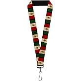 Buckle-Down Lanyard - 1.0" - Mexico Flag Distressed Accessory