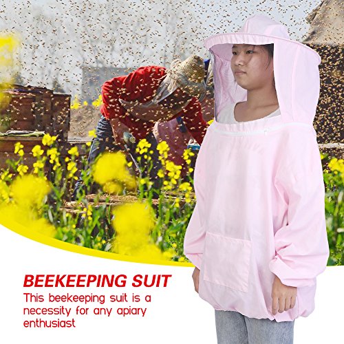 Wifehelper Professional Beekeeping Protective Jacket Suit Bee Keeping Beekeeper Equipment Beekeeping Protective Gear(Pink)