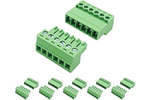 DQLIOWUO 5 Set 6 Pin 3.81mm Pitch Screw Terminal Block Connector for 28-16AWG, Pluggable Quick No Soldering Phoenix Type Connector 6Pin（5set）