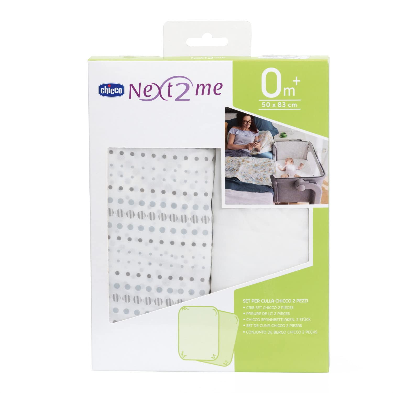 Chicco Next2Me Sheets (pack of 2), Air | 100% soft cotton