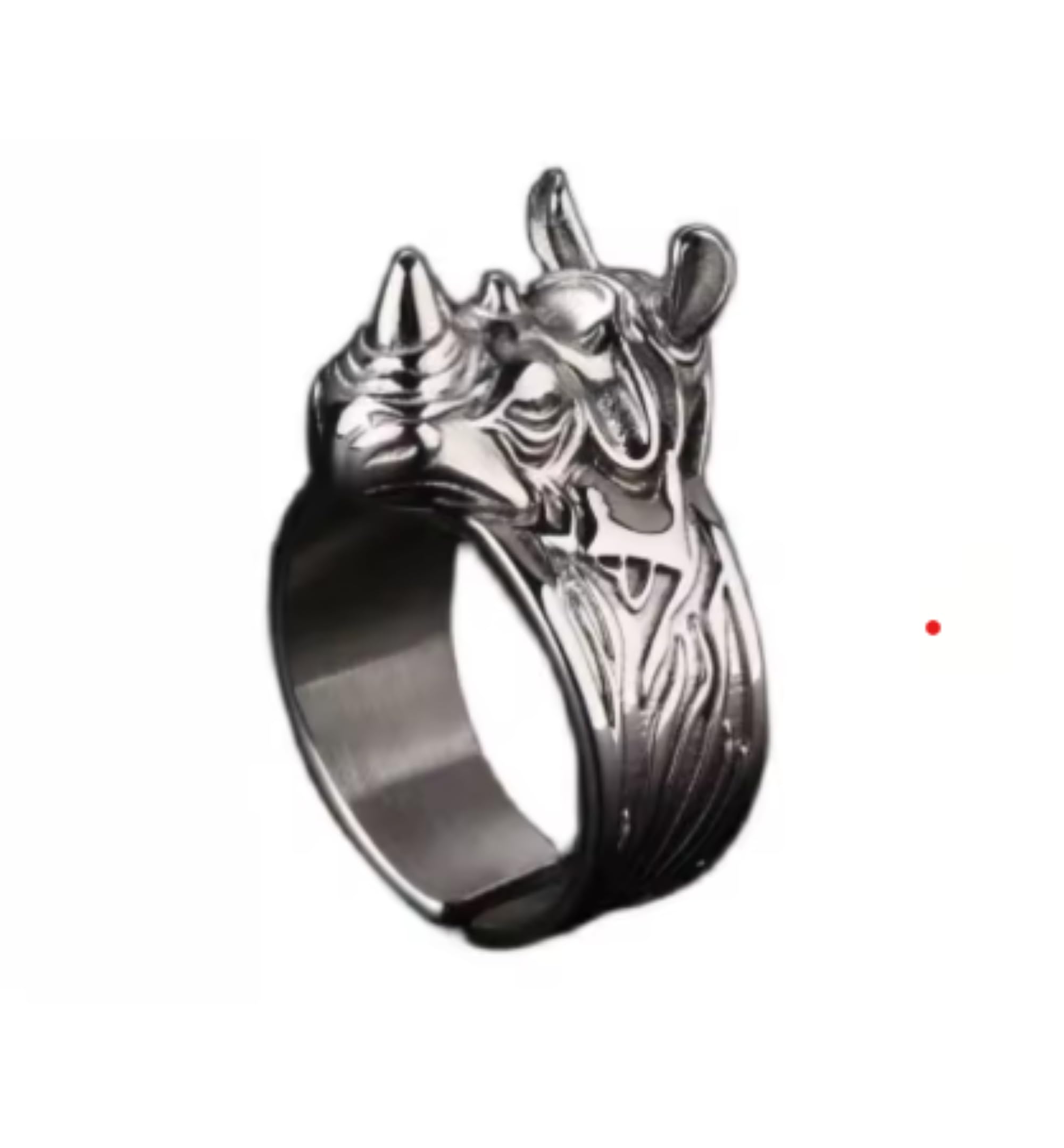 CrownOfRibbons Silver Rhino Ring, Animal Jewellery, Adjustable flex wrap around
