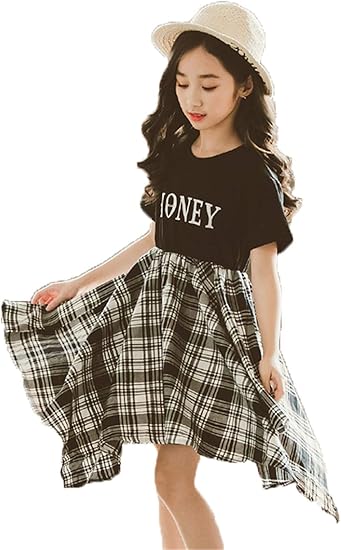Amazon イダク 女の子 切り替え ワンピース 上下セット 可愛い おしゃれ 結婚式 ピアノ 発表会 通園 通学 ワンピース ワンピース チュニック 通販