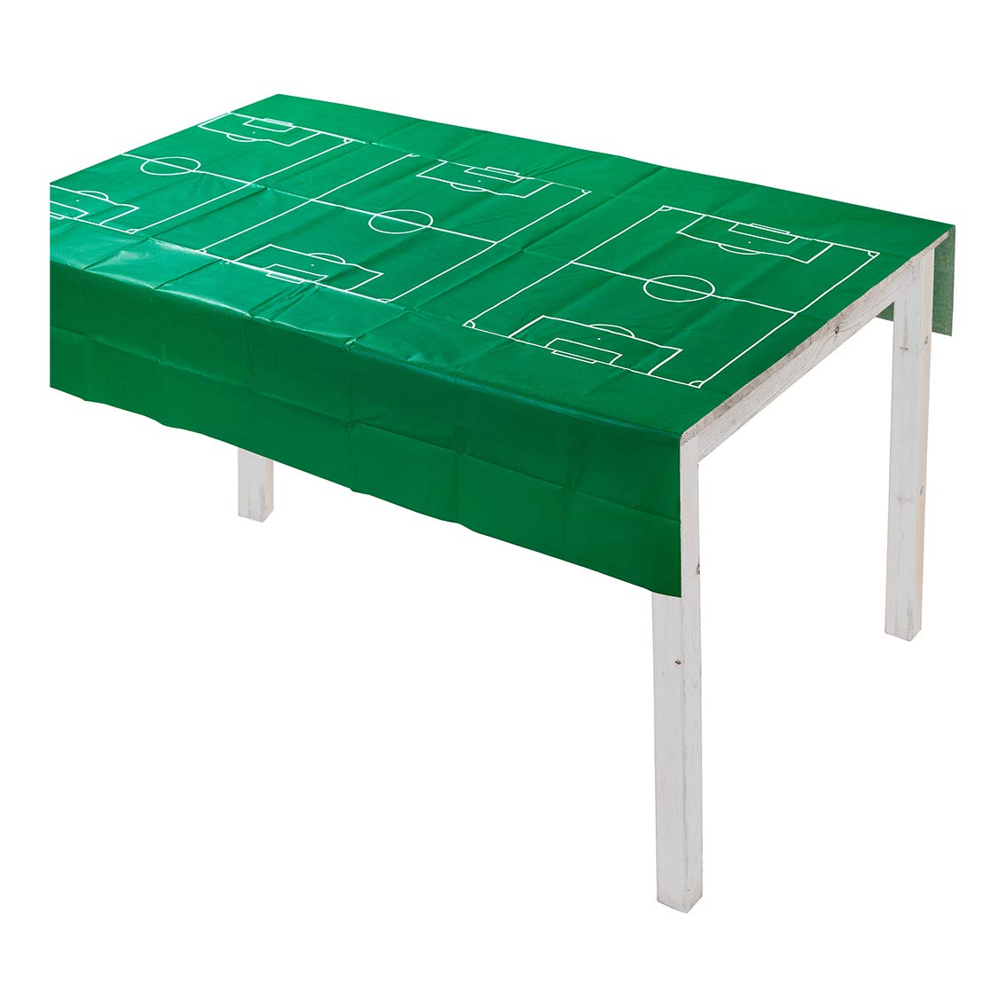 Talking Tables Football Party Paper Table Cover, White and Green, 180cm x 120cm