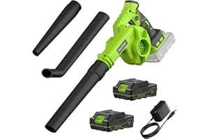 PULITUO Leaf Blower Cordless with 2 Batteries and Charger, 20V Electric Leaf Blower 120MPH Small Leaf Blower, Lightweight Battery Leaf Blower Yard Tools Grass Blowers for Lawn Care Patio Backyard Garden Floor