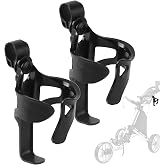 TonGass 2 Pack Golf Push Cart Cup Holders | Drink and Water Bottle Holder Attachments for Golf Trolleys and Pull Carts, Durable Shock-Resistant Design