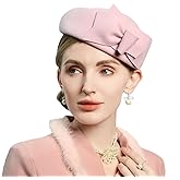 HIMESPORT Wool Felt Bowler Fascinators Hats for Women Ladies Female Elegant Wedding Tea Party Beret Hat with Bowknot
