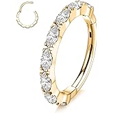 FUNLMO 316L Surgical Steel Nose Ring Septum Ring Cube Zircon Cartilage Earring Conch Tragus Helix Rook Daith Piercing Jewelry