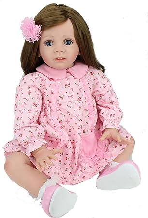 Amazon Com Long Hair Cute Lifelike Newborn Baby Girl Doll With