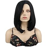 Aimole Lady Black Straight Wigs Women Short Bob Glueless Synthetic Women Wig Heat Resistant Hair(1 Black)