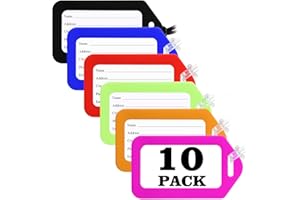 Sodsay 10 Pack Luggage Tag Bright Luggage Tags for Suitcases Bag Tags Name Tags for Kids Travel Accessories Must Haves by Sodsay (Colorful)
