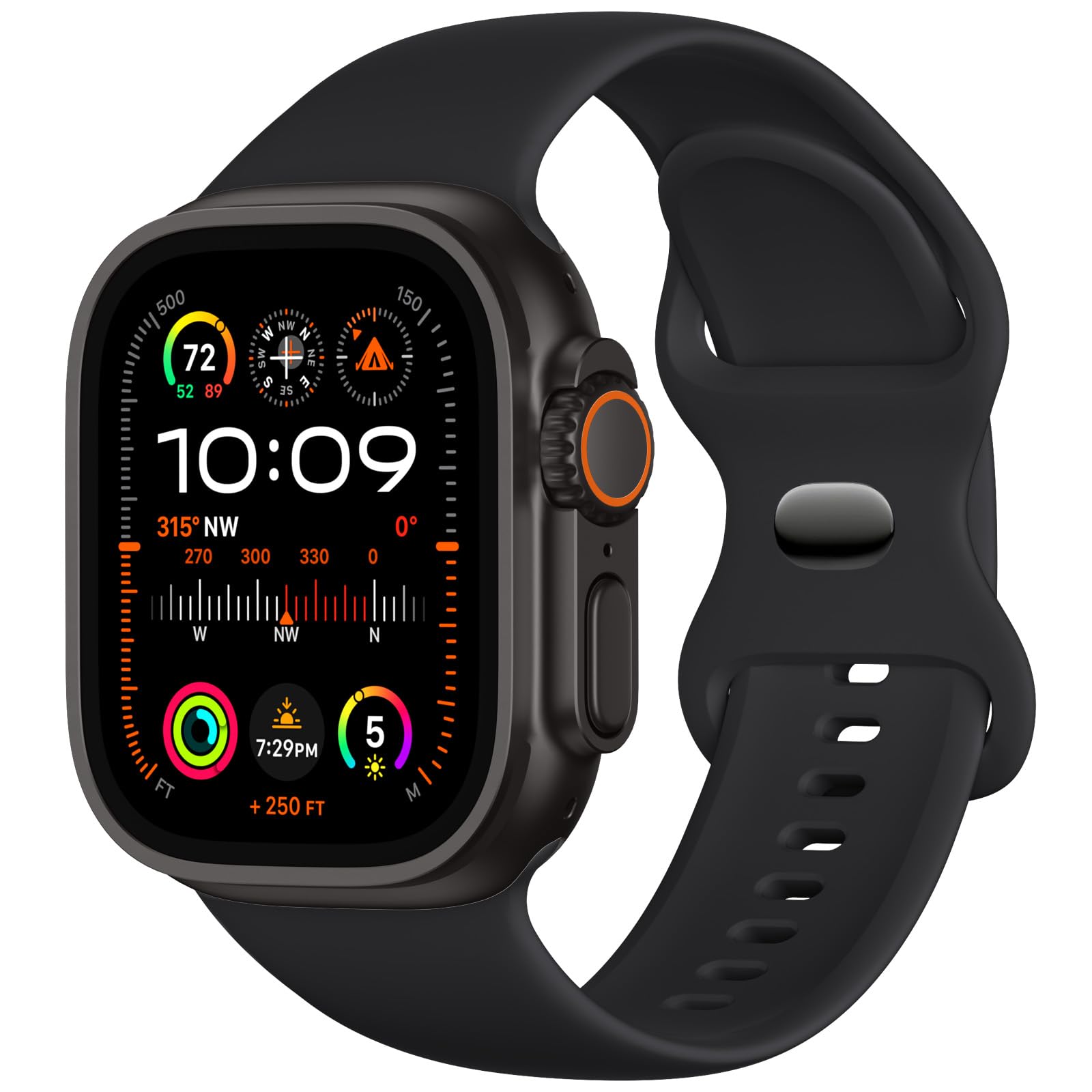 Bandsie Original FKM Rubber Band Compatible with Apple Watch Ultra 3 2 1 Bands 44mm 45mm 49mm 46mm 42mm 38mm for Men Women, Sport Durable Fluoroelastomer Strap for iWatch Series 11 10 SE 9 8 7 6 5 4