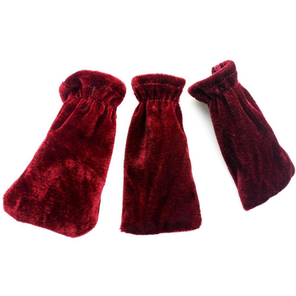 Tbest Piano Pedal Cover, 3Pcs Pleuche Piano Pedal Protective Cover Case Musical Instruments Accessories (Red)