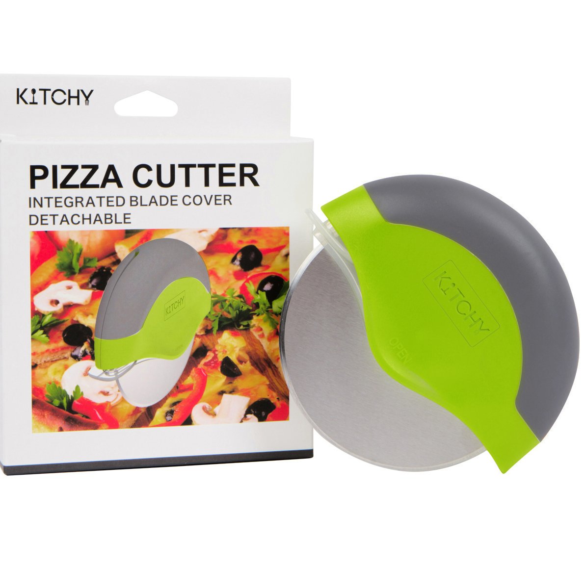 Kitchy Pizza Cutter Wheel with Protective Blade Guard, Super Sharp and