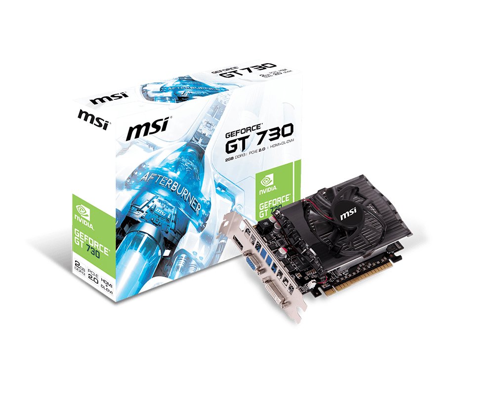 MSI NVIDIA GeForce GT 730 2GB DDR3 VGA/DVI/HDMI PCI-Express Video Card