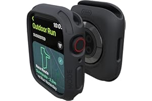 elkson Compatible with Apple Watch 45mm Bumper Case, Quattro 2.0 Series Rugged Case for Apple Watch and iWatch Series 9 8 7, Military Grade Durable Protective Cover, Flexible Shock Proof, Black